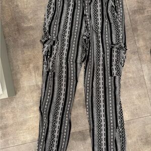Hippie Rose Black and White Patterned Pants